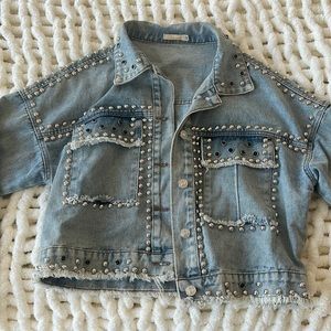 Jean jacket with beads